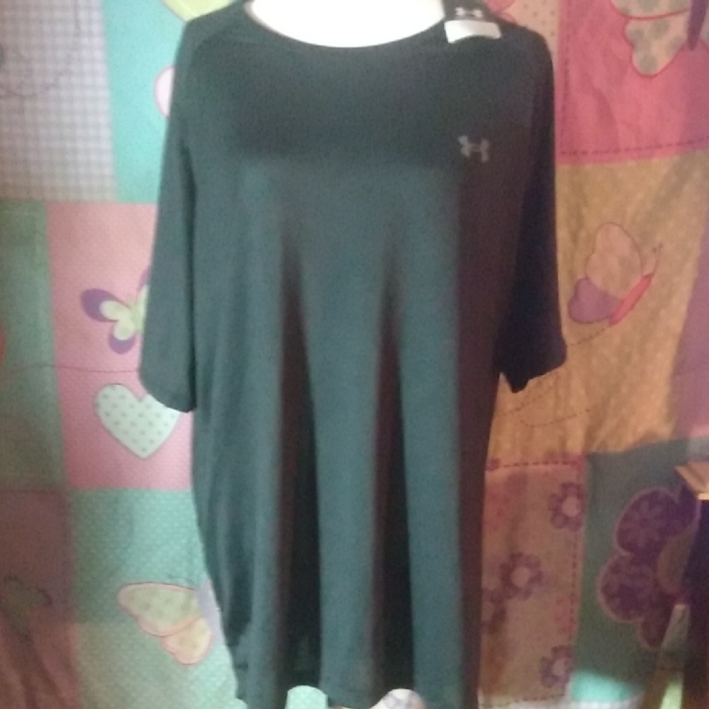 NWT Under Armour Tech Tee Mens 2XL Black Loose Fit Short Sleeve Athletic Shirt